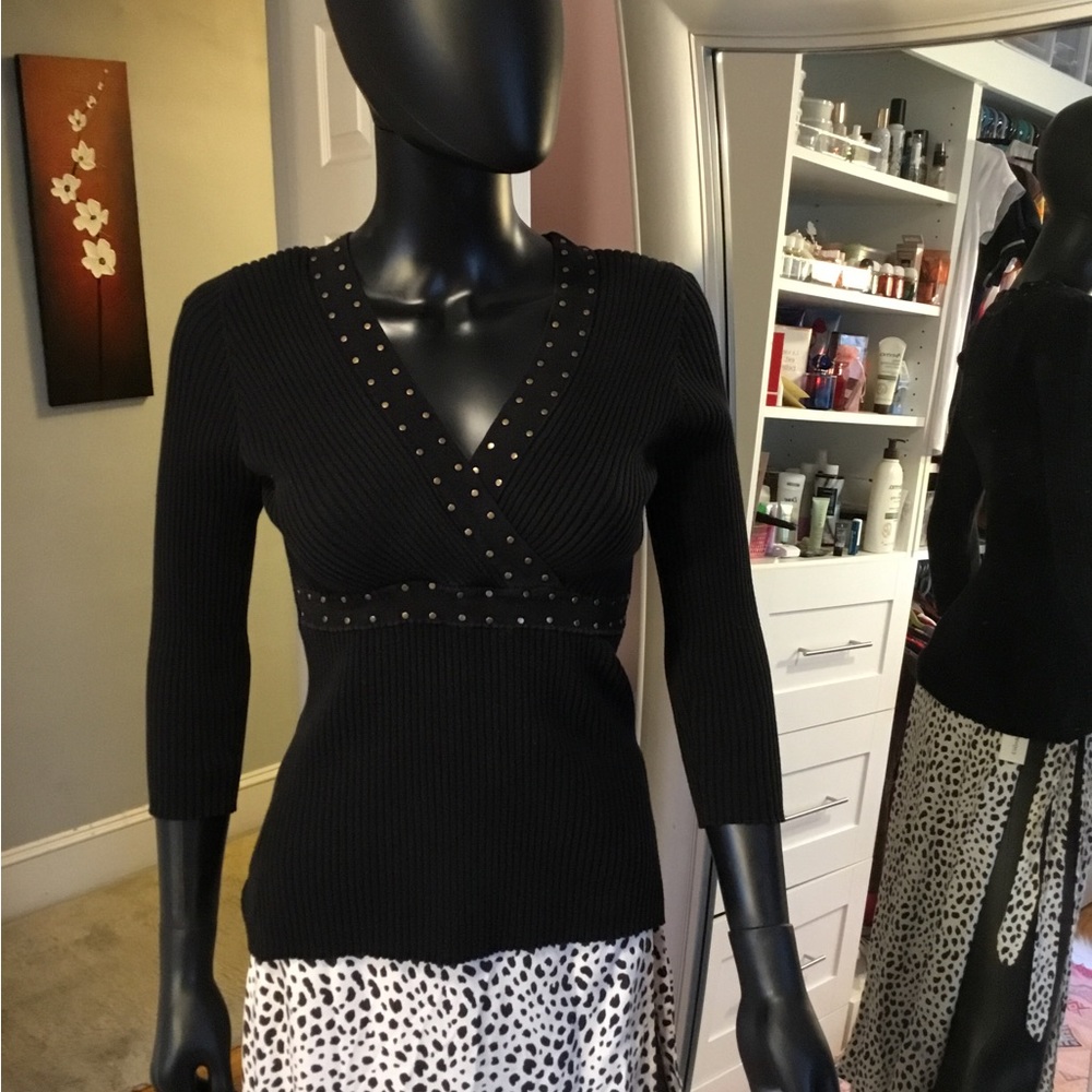 Black sweater with gold detail medium